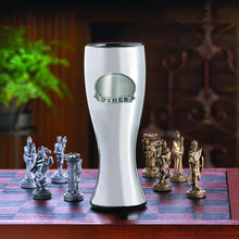 Load image into Gallery viewer, Personalized Gunmetal Pilsner w/Pewter Medallion

