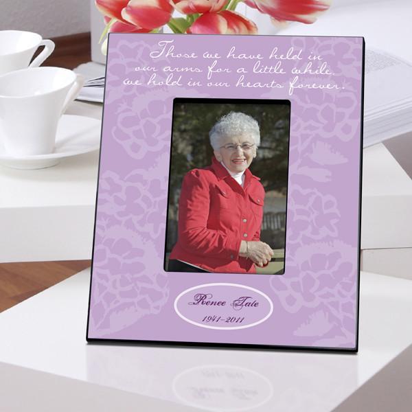 Personalized Memorial Frame - Lavender Hearts
