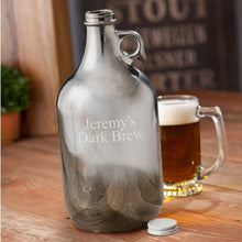 Load image into Gallery viewer, Personalized Growler - Beer Growler - Gunmetal - Groomsmen - 64 oz.
