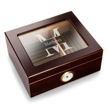Load image into Gallery viewer, Personalized Humidor - Glass Top - Mahogany
