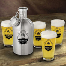 Load image into Gallery viewer, Stainless Steel Beer Growler with Pint Glass Set

