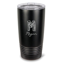 Load image into Gallery viewer, Monogrammed HÃºsavÃ­k 20 oz. Black Matte Double Wall Insulated Tumbler - All
